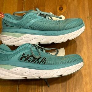 Hoka Bondi 7 Women's Running shoes in the "Aquarelle" or Sz: 6.5D Wide